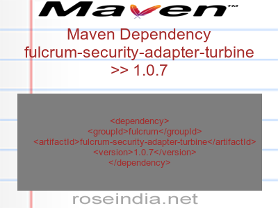 Maven dependency of fulcrum-security-adapter-turbine version 1.0.7