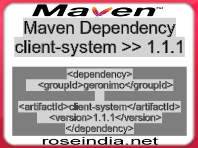 Maven dependency of client-system version 1.1.1
