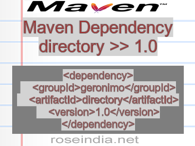 Maven dependency of directory version 1.0