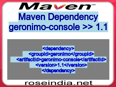 Maven dependency of geronimo-console version 1.1