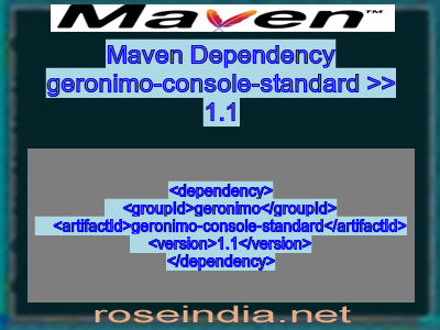 Maven dependency of geronimo-console-standard version 1.1