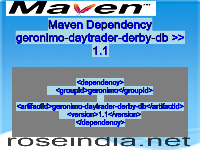 Maven dependency of geronimo-daytrader-derby-db version 1.1