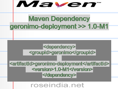 Maven dependency of geronimo-deployment version 1.0-M1