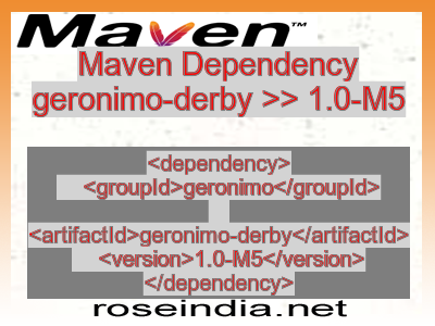 Maven dependency of geronimo-derby version 1.0-M5
