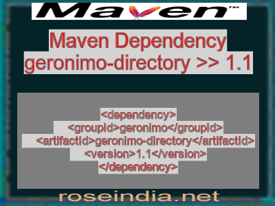 Maven dependency of geronimo-directory version 1.1