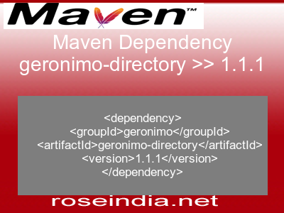 Maven dependency of geronimo-directory version 1.1.1