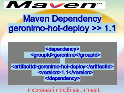 Maven dependency of geronimo-hot-deploy version 1.1