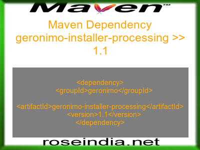 Maven dependency of geronimo-installer-processing version 1.1