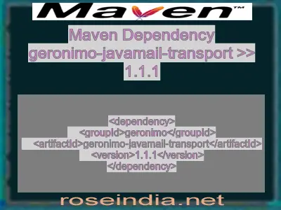 Maven dependency of geronimo-javamail-transport version 1.1.1