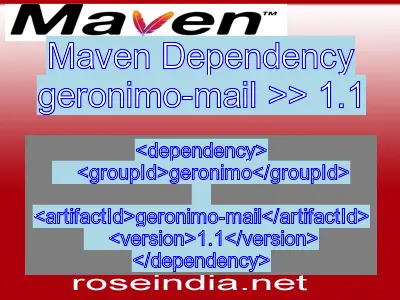 Maven dependency of geronimo-mail version 1.1