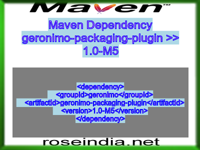 Maven dependency of geronimo-packaging-plugin version 1.0-M5