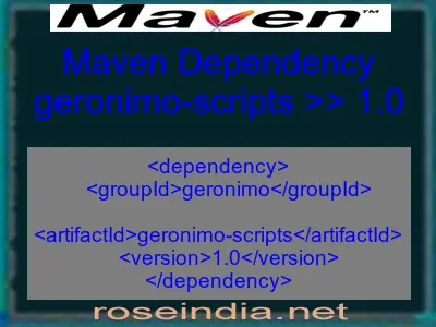 Maven dependency of geronimo-scripts version 1.0