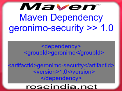Maven dependency of geronimo-security version 1.0