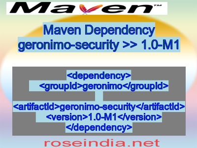 Maven dependency of geronimo-security version 1.0-M1