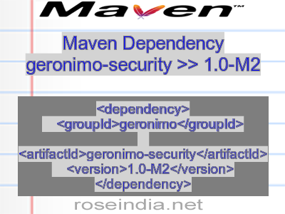 Maven dependency of geronimo-security version 1.0-M2