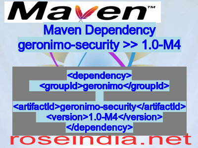 Maven dependency of geronimo-security version 1.0-M4