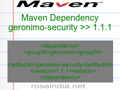Maven dependency of geronimo-security version 1.1.1