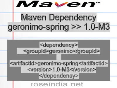 Maven dependency of geronimo-spring version 1.0-M3