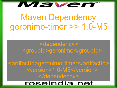 Maven dependency of geronimo-timer version 1.0-M5