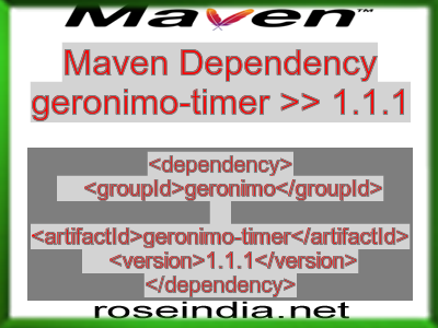 Maven dependency of geronimo-timer version 1.1.1