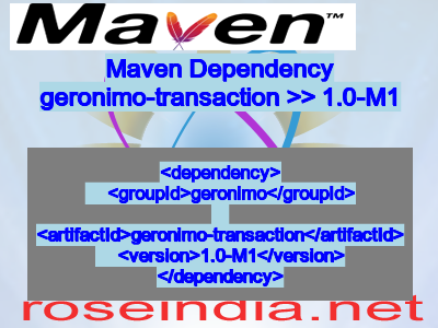 Maven dependency of geronimo-transaction version 1.0-M1