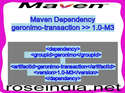 Maven dependency of geronimo-transaction version 1.0-M3