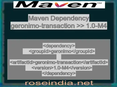 Maven dependency of geronimo-transaction version 1.0-M4