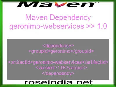 Maven dependency of geronimo-webservices version 1.0