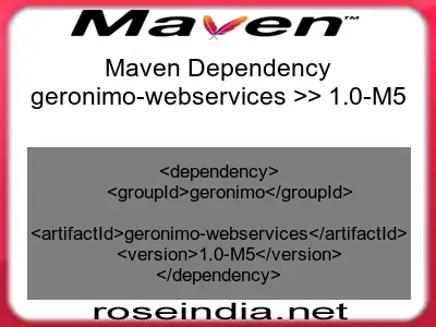 Maven dependency of geronimo-webservices version 1.0-M5