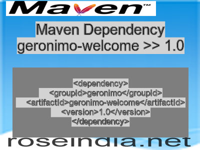 Maven dependency of geronimo-welcome version 1.0