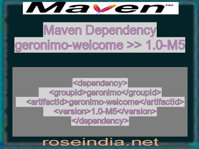 Maven dependency of geronimo-welcome version 1.0-M5