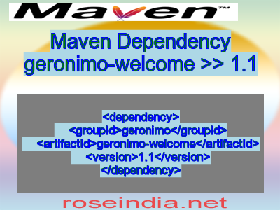 Maven dependency of geronimo-welcome version 1.1