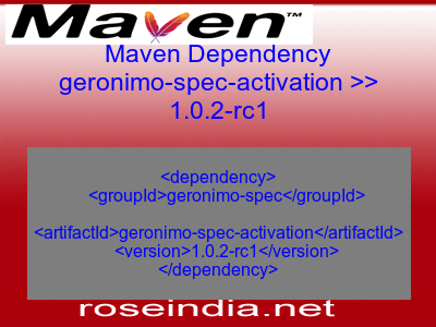 Maven dependency of geronimo-spec-activation version 1.0.2-rc1