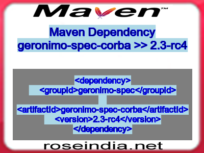 Maven dependency of geronimo-spec-corba version 2.3-rc4
