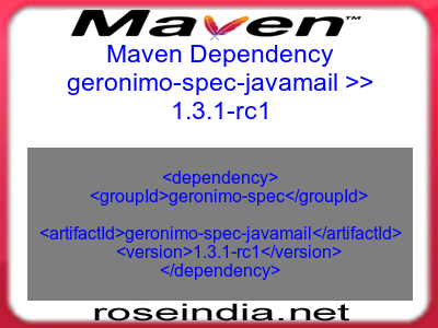 Maven dependency of geronimo-spec-javamail version 1.3.1-rc1