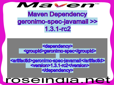 Maven dependency of geronimo-spec-javamail version 1.3.1-rc2