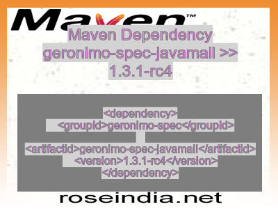 Maven dependency of geronimo-spec-javamail version 1.3.1-rc4
