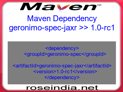 Maven dependency of geronimo-spec-jaxr version 1.0-rc1