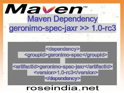 Maven dependency of geronimo-spec-jaxr version 1.0-rc3