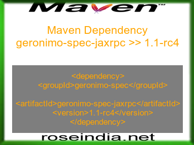 Maven dependency of geronimo-spec-jaxrpc version 1.1-rc4