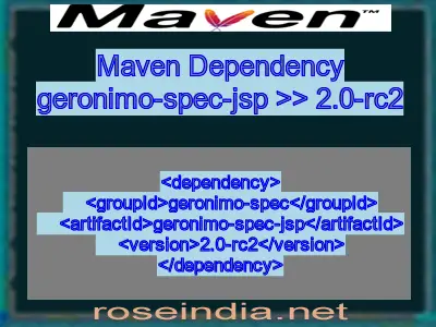 Maven dependency of geronimo-spec-jsp version 2.0-rc2