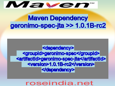 Maven dependency of geronimo-spec-jta version 1.0.1B-rc2