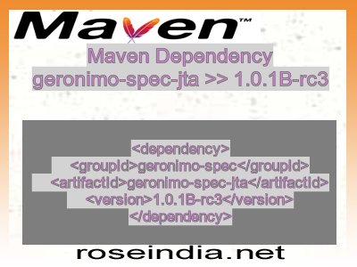 Maven dependency of geronimo-spec-jta version 1.0.1B-rc3