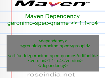 Maven dependency of geronimo-spec-qname version 1.1-rc4