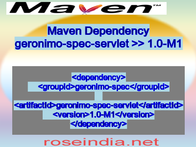 Maven dependency of geronimo-spec-servlet version 1.0-M1