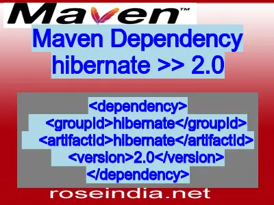 Maven dependency of hibernate version 2.0