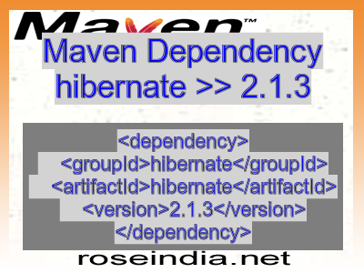 Maven dependency of hibernate version 2.1.3