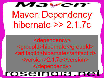 Maven dependency of hibernate version 2.1.7c