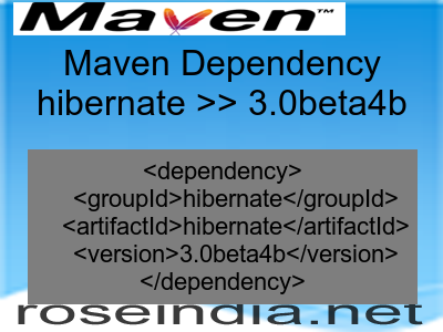 Maven dependency of hibernate version 3.0beta4b