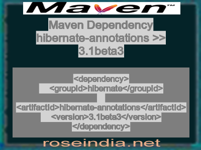 Maven dependency of hibernate-annotations version 3.1beta3